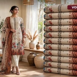 Vol-1384 Digital Karandi Ladies Suit (Design 8)