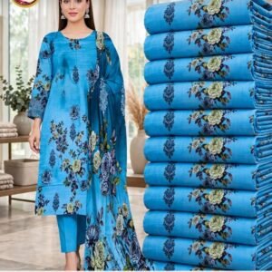 Vol-2560 Digital Linen Ladies Suit (Design 1)