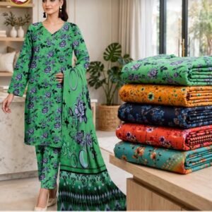 Vol-8112 Digital Linen Ladies Suit (Design 2)
